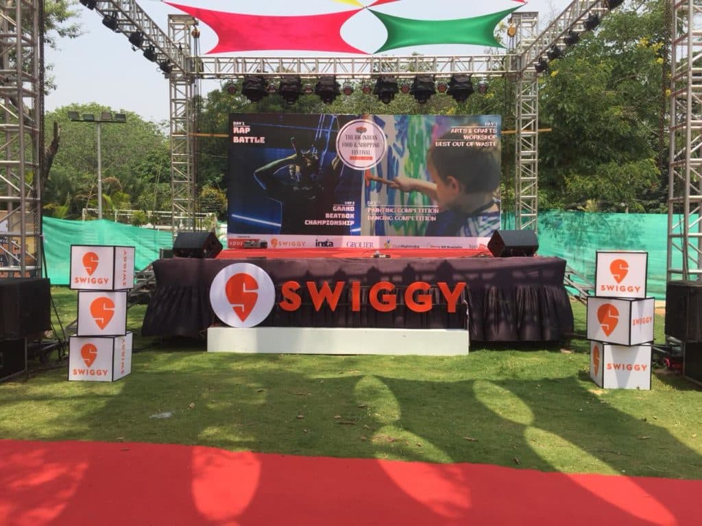 Swiggy · Brand stage and office branding